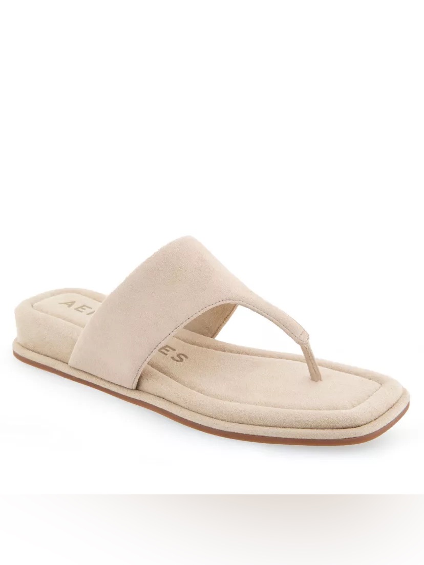 Nib! Aerosoles “Barry” Slip In Sandal In Khaki Suede